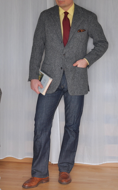 Tweed jacket and store jeans