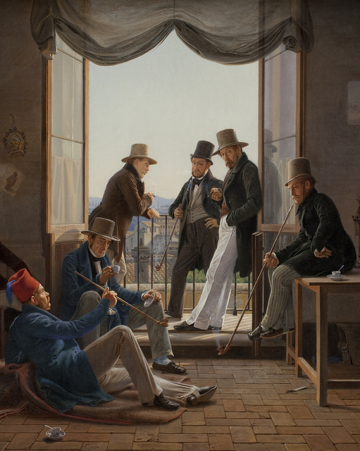 A-company-of-Danish-artists-in Rome-painted-by-Constantin Hansen-1837