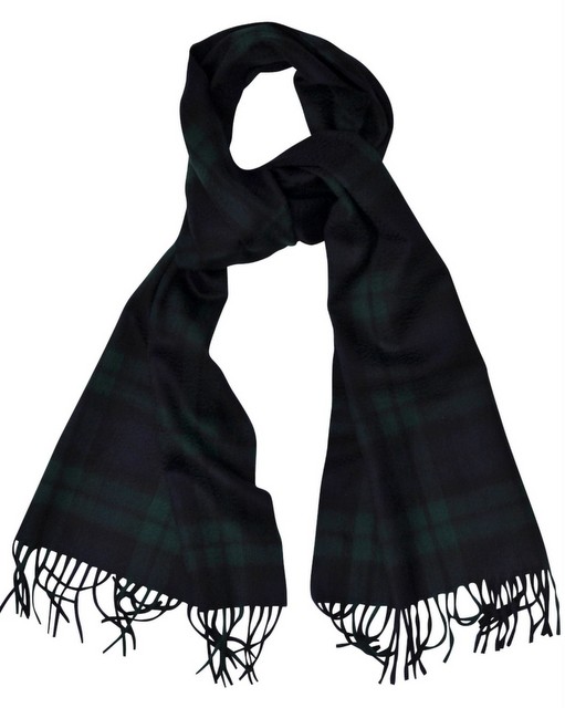 Begg-large-cashmere-scarf-green-checks-Grunwald