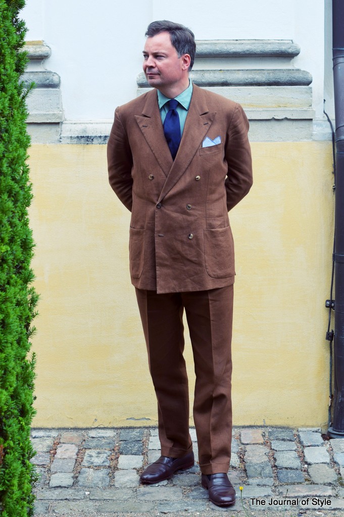 Chocolate Brown Linen Suit