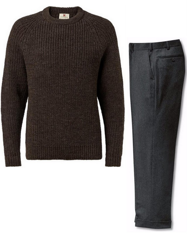 Brown-knit-sweater-grey-flannel-The-Journal-of-Style